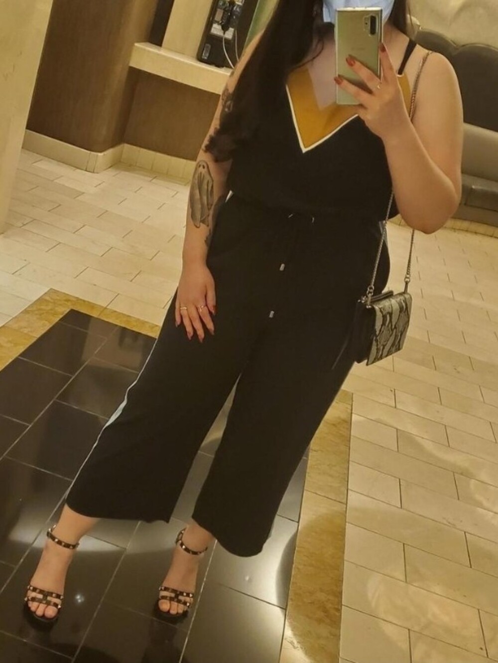 Ted Baker Black Colorblock Jumpsuit W Pockets Sz 4